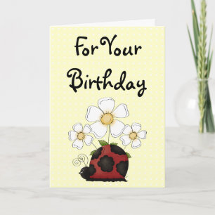 Cartão Sweet Little Ladybug Birthday Philippians 4:8
