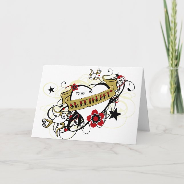 Cartão Sweetheard Tattoo Greeting Card (Frente)