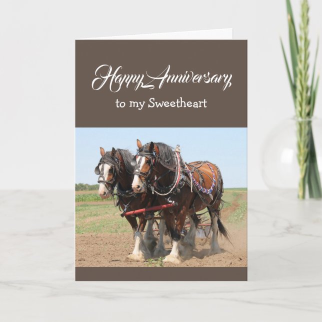 Cartão Sweetheart Birthday HORSE Team (Frente)