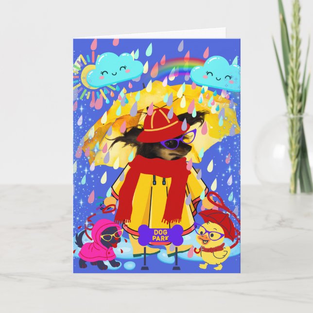 Cartão Sweetheart Walks In The Rain Greeting Card (Frente)