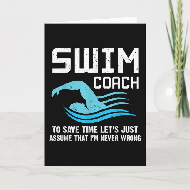 Cartão Swim Teacher Swimming Coach (Frente)