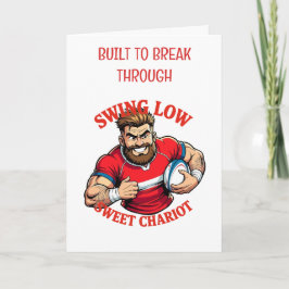 Cartão Swing Low Power Run Cartoon Rugby Charge