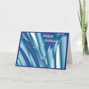 Cartão Swirling Blue Abstract Birthday Card