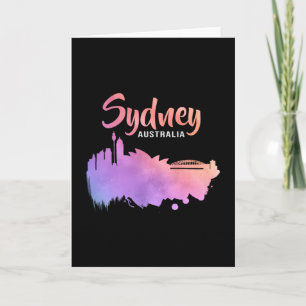 Cartão Sydney Austrália Cidade Paisagem Urbana Silhueta P