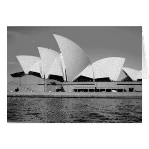 Cartão Sydney Opera House em Preto e Branco
