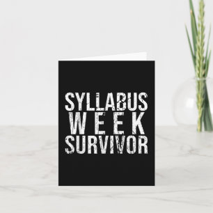 Cartão Syllabus Week Survivor College Freshman Fall Semes