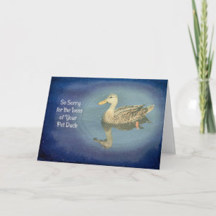 Cartão Sympathy Card for Loss of Pet Duck
