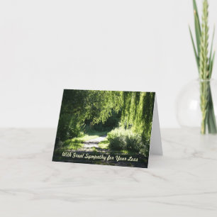 Cartão Sympathy Card Sunlit Path and Willow Tree