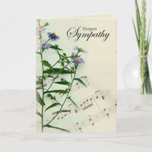 Cartão Sympathy Card with Music and Flowers