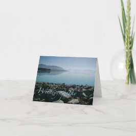 Cartão Sympathy card with serene lake and mountain view