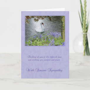 Cartão Sympathy Card With Swan And Woodland