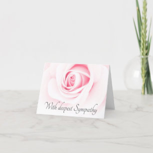 Cartão Sympathy cards with beautiful, pink rose