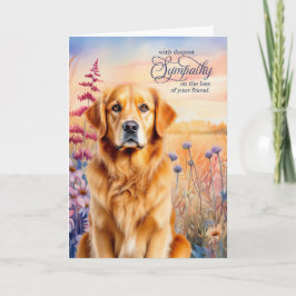 Cartão Sympathy Golden Retriever Dog Wildflower Meadow