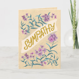 Cartão Sympathy Peach Soft Pastel Floral Banner Card
