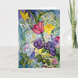 Cartão Sympathy Spring Flower Watercolor