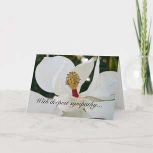 Cartão Sympathy white magnolia flower floral cards