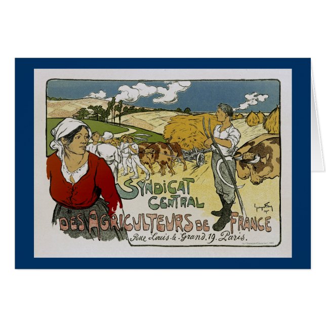 Cartão Syndicat Central Des Agricultures France (Frente Horizontal)