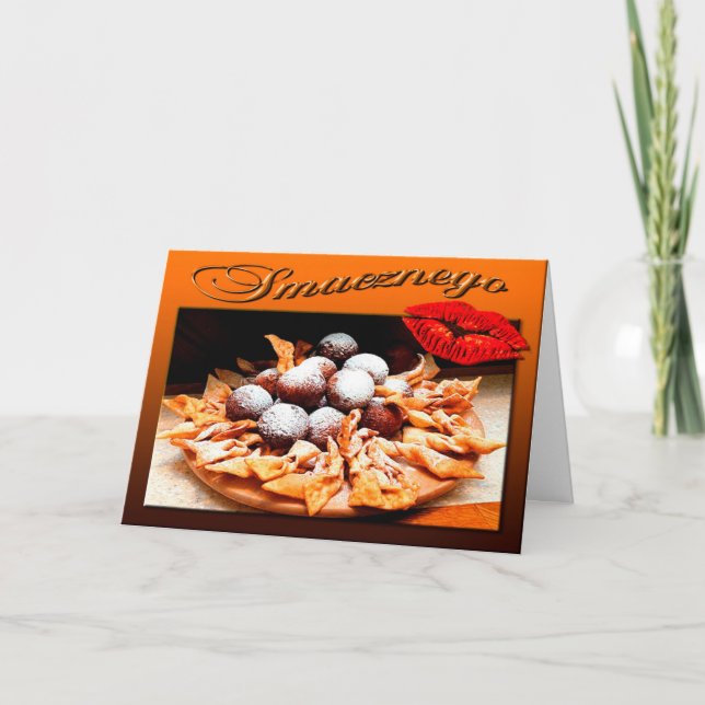 Cartão Szczęśliwego Tłustego Czwartku Feliz Gordura Quint (Frente)