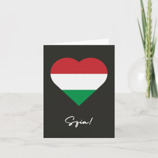 Cartão Szia (alô em húngaro) Bandeira da Hungria