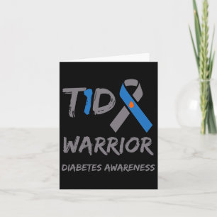 Cartão T1d Guerreiro Tipo 1 Diabetes Consciência Azul Fit