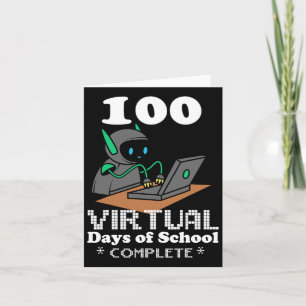 Cartão T-Q De Aprendizado Remoto De Dias Virtuais Da Esco