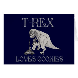 Cartão T-Rex ama biscoitos