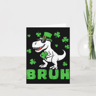 Cartão T rex bruh dia de são patrício meme amante de dino