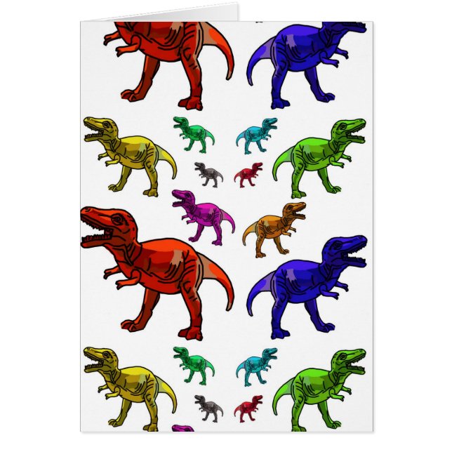 Cartão T-Rex Colorido (Frente)