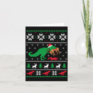 Cartão T Rex Comendo Rena Dinossauro Engraçado Natal Feio