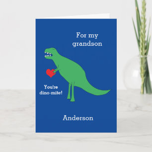 Cartão T-rex Dinosaur Valentine's Day Card