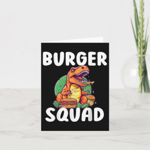 Cartão T-rex Dinossaur Burger Squad Hamburger Engraçado