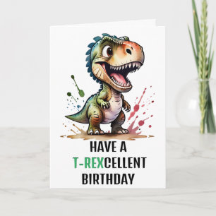 Cartão T.Rex Dinossauro Aniversário Personalizado