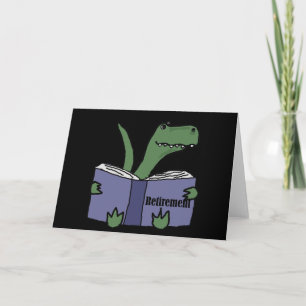 Cartão T-rex Dinossauro Engraçado Leitura de Retirada