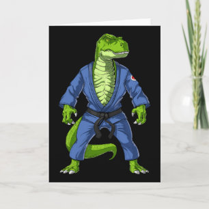 Cartão T-rex Dinossauro Jiu-jitsu Judô Ninja Artes Marcia