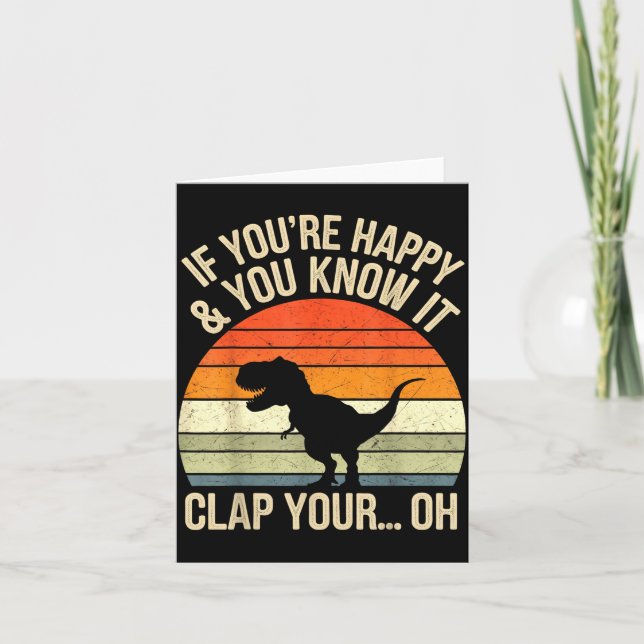 Cartão T Rex Dinossauro Meme Engraçado Dino Para Homens M (Frente)