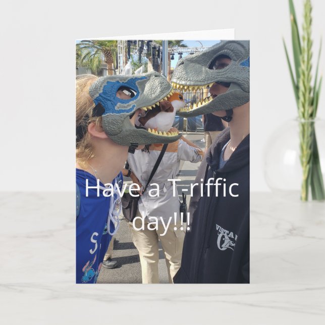 Cartão T-rex dos melhores amigos (Frente)
