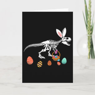 Cartão T Rex engraçado de Páscoa Esqueleto Bunny Sket Caç