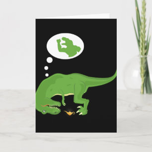 Cartão T-rex engraçado, Lâmpada do Gênio, Braços Curtos, 