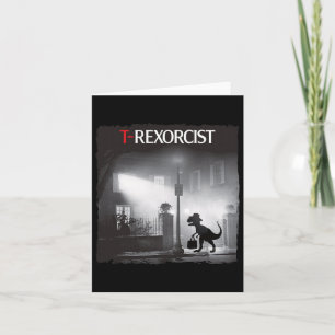 Cartão T-rex engraçado Paródia de terror Dinossauro Hallo