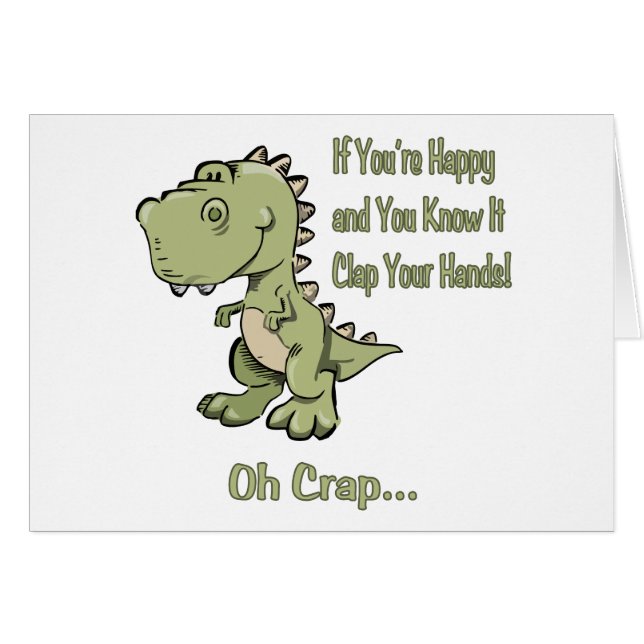 Cartão T-Rex feliz (Frente Horizontal)