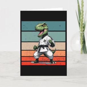 Cartão T.rex Karate Gi Faixas Pretas Postura Feroz Podero