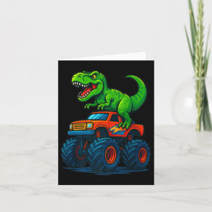 Cartão T-rex Monster Monster Truck Boys Aniversário