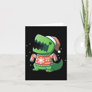 Cartão T-rex Natal Diversão Dinossauro Feio Saurus 