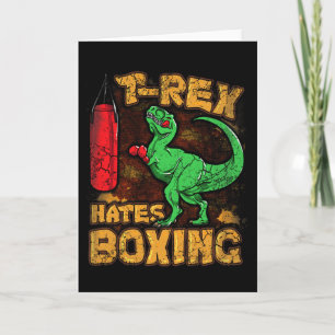 Cartão T-rex Odeia Boxe Boxeador Engraçado Dinossauro Tyr