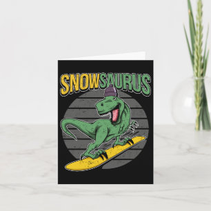 Cartão T-rex Snowboard Dinossaur Snowboard