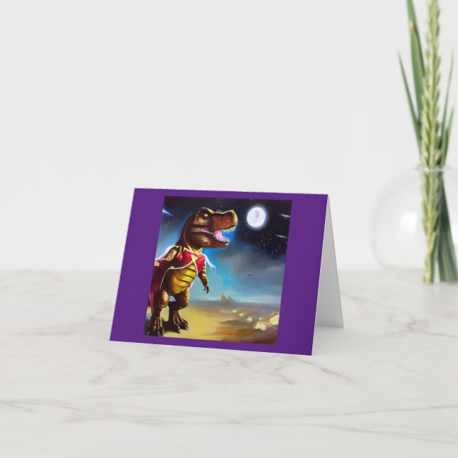 Cartão T Rex Space Opera Hero (Frente)