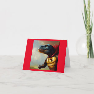 Cartão T Rex Superherói