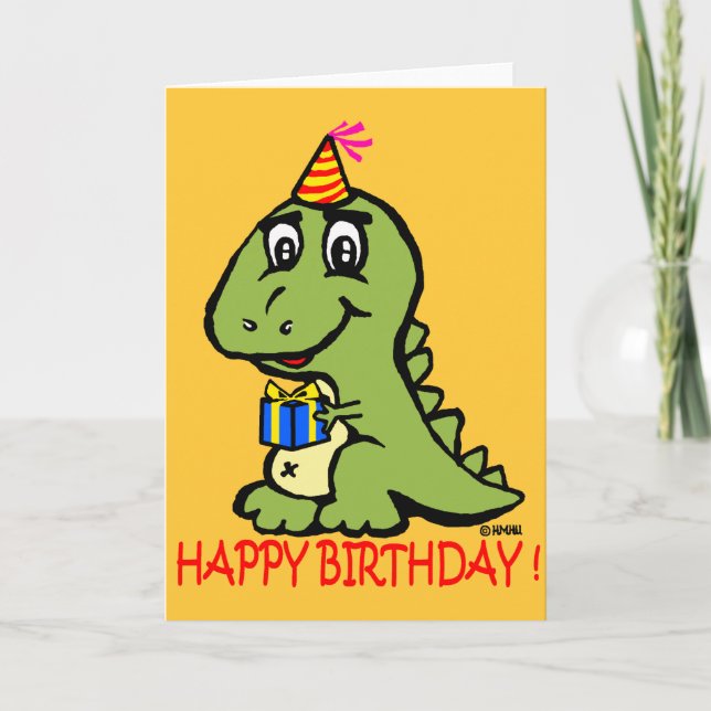 Cartão T-rex te deseja um feliz aniversário! (Frente)