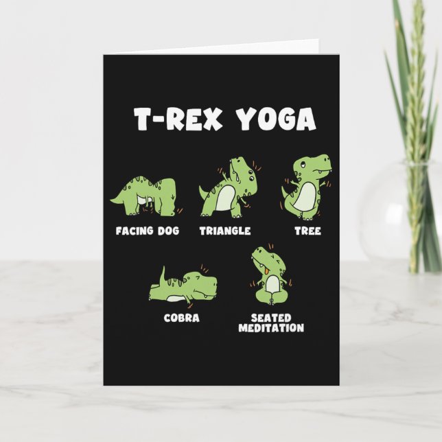 Cartão T-rex Yoga  (Frente)