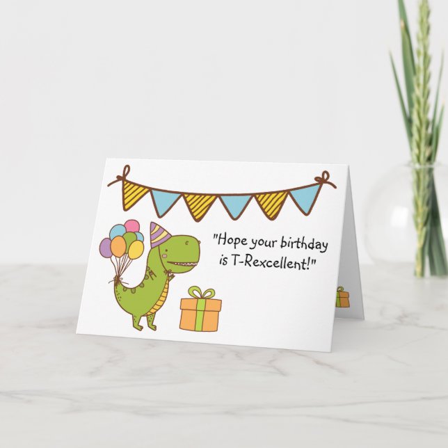 Cartão T-RExcelente Aniversário (Frente)